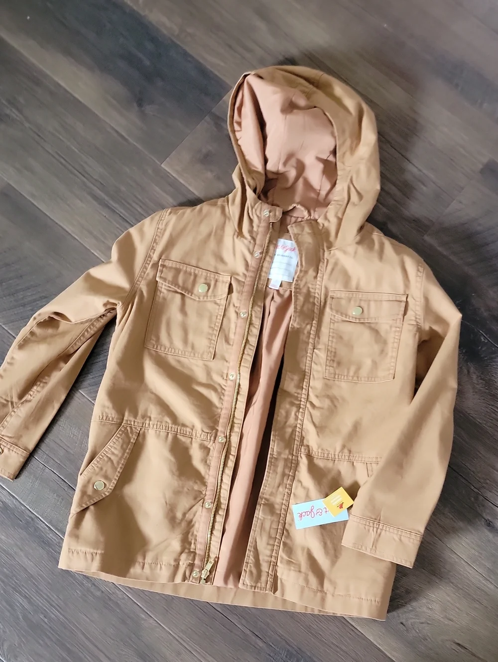 NWT Cat&Jack Kid's Large Hooded Utility Cargo Jacket